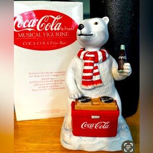 Coca-Cola Polar Bear Musical Figurine, 1995 with original box